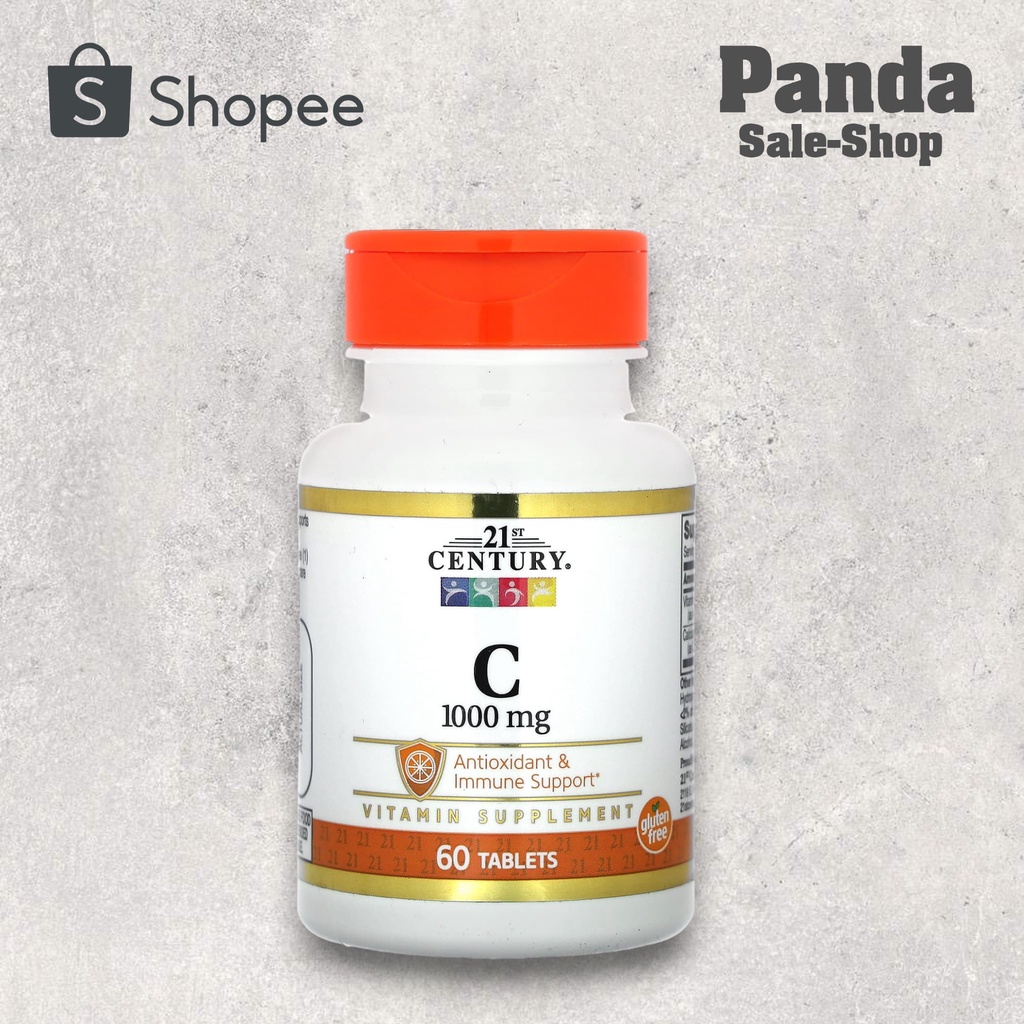 (ฝาสีส้ม) 21st Century, Vitamin C, 1,000 mg, 60 Tablets