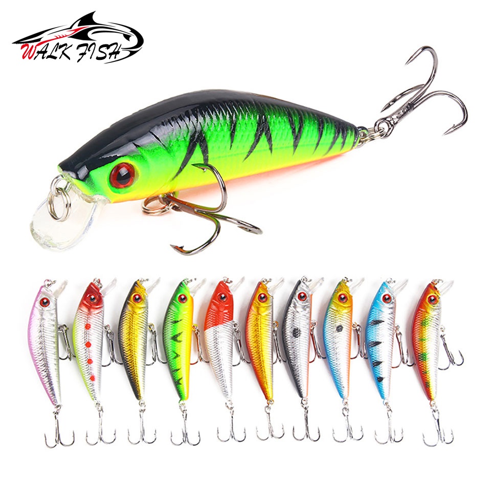 Walk Fish1 ชิ้น 7 ซม. 8.5 กรัม 3D ฟิชอาย ปลาซิว เหยื่อล่อปลาประดิษฐ์ เหยื่อว่ายน้ํา โยกเยก เหยื่อแข็ง สําหรับเบส คอน ข้อเหวี่ยง เหยื่อตกปลา