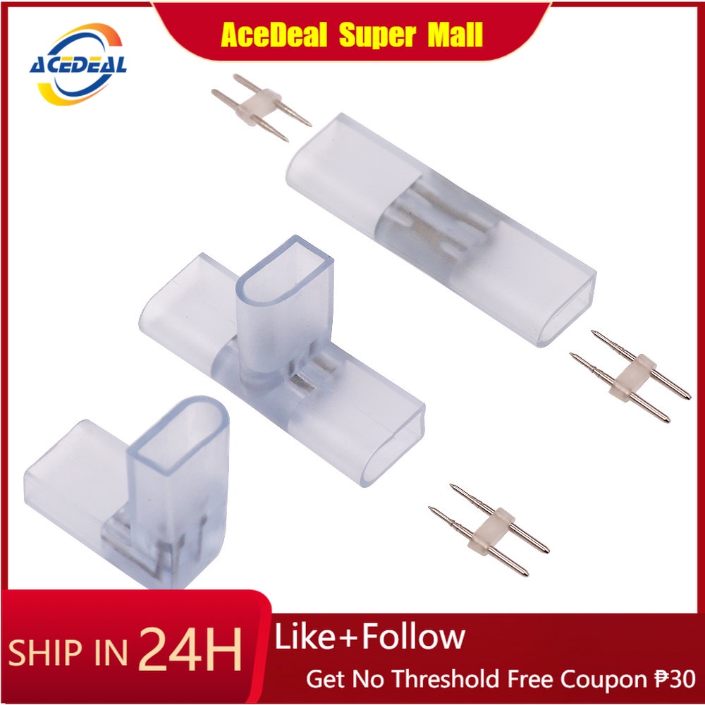 Acedeal อุปกรณ์เชื่อมต่อมุม I L T 2 pin สําหรับไฟนีออน 110V 220V 8x16 มม. สีเดียว