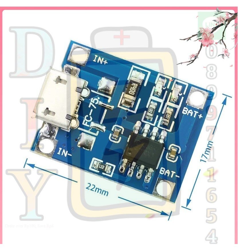 ❤️🇹🇭TP4056 โมดูล ป้องกันการชาร์จ ป้องกันไฟเกิน สำหรับ แบตเตอรี่ลิเธียม 18650  3.7v 3.6V 4.2V BMS บอร