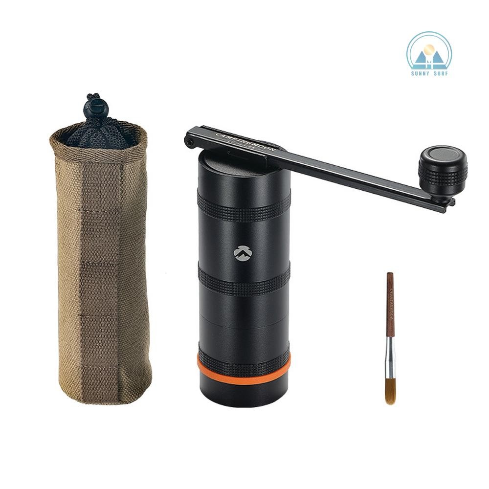 Spssth เครื่องบดกาแฟแบบแมนนวล สแตนเลส Conical Burr เครื่องบดกาแฟพร้อมที่จับพับสําหรับตั้งแคมป์