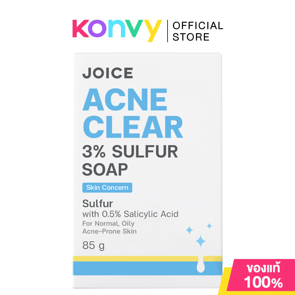 JOICE Acne Clear 3% Sulfur Soap 85g จอยซ์ ผลิตภัณฑ์ทำความสะอาดผิว.