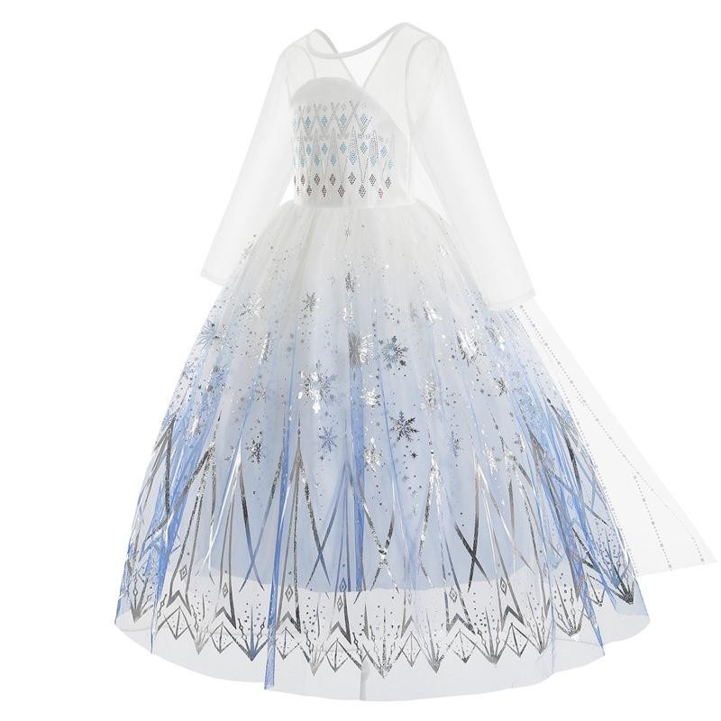 แช่แข็งเอลซาชุดสําหรับเด็กทารกแขนยาวสีขาวชุดคริสต์มาสที่มีตาข่ายเคปปาร์ตี้ฮาโลวีนประสิทธิภาพชุด - รูปที่ 5