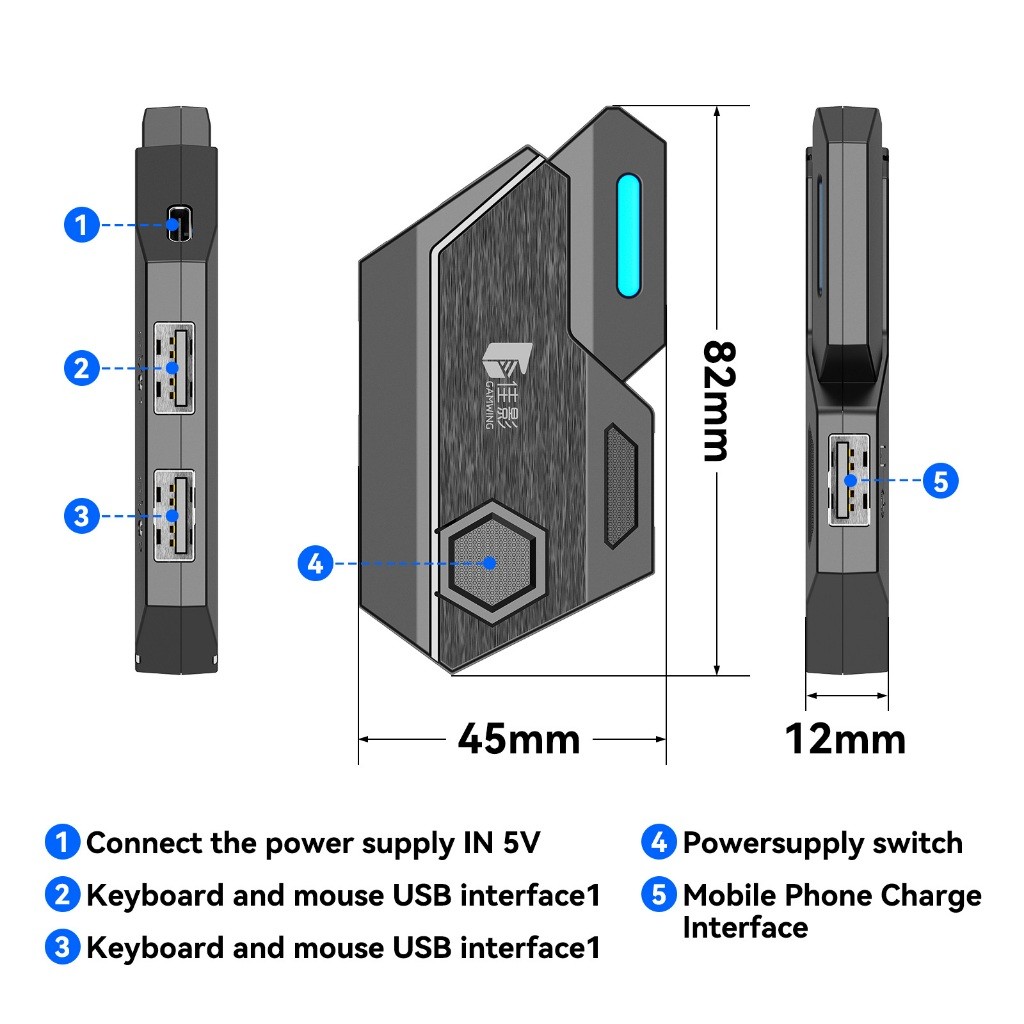 ตัวควบคุมเกมมือถือ คีย์บอร์ด+เมาส์ Gamwing Mix SE FPS Converter & Combo Pack ปรับแต่งปุ่ม