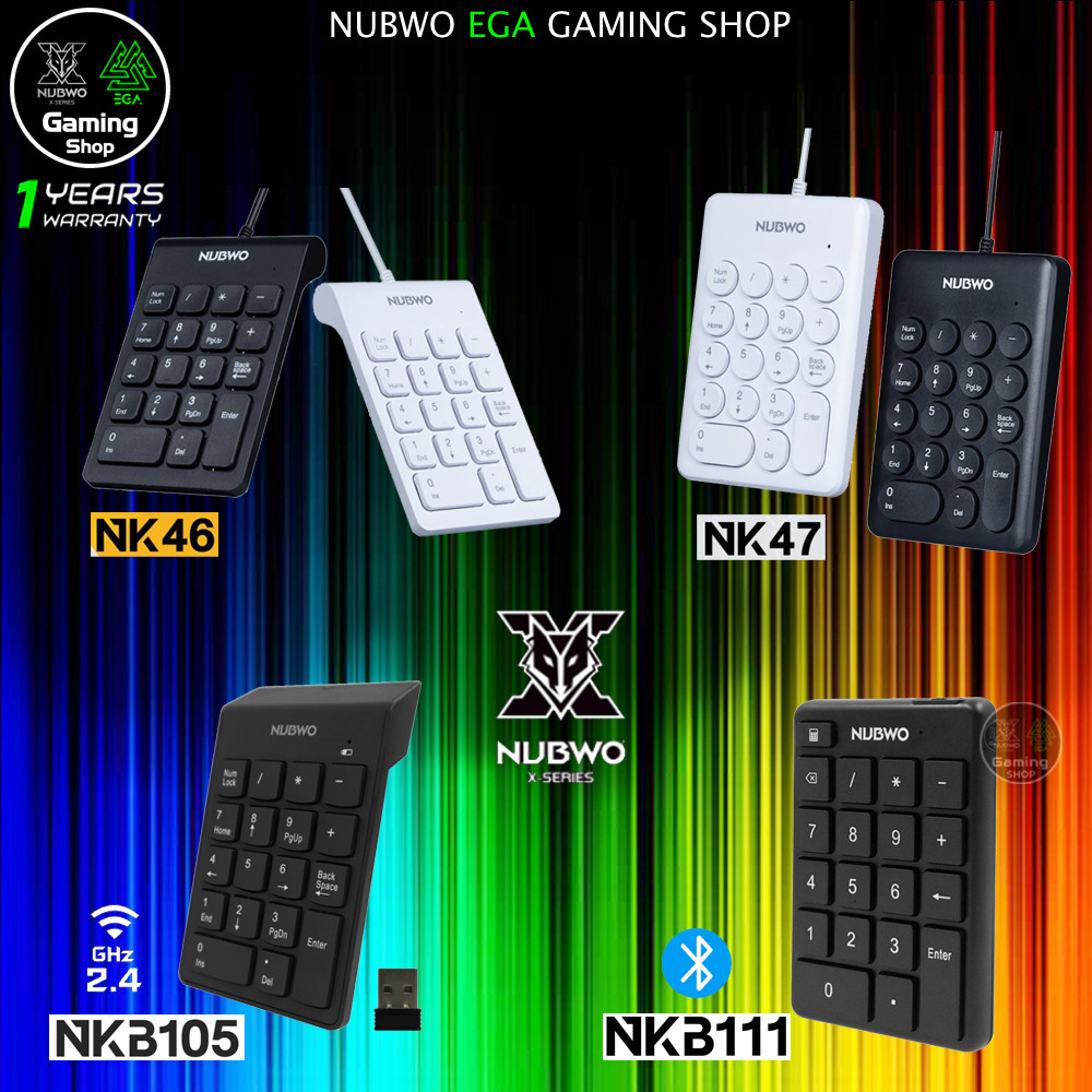 🎮 GAMING NUBWO แป้นพิมตัวเลข แป้นคีย์ตัวเลข Keyboard NK-46 NK-47 มีสาย, NKB105 Wireless2.4G, NKB111 