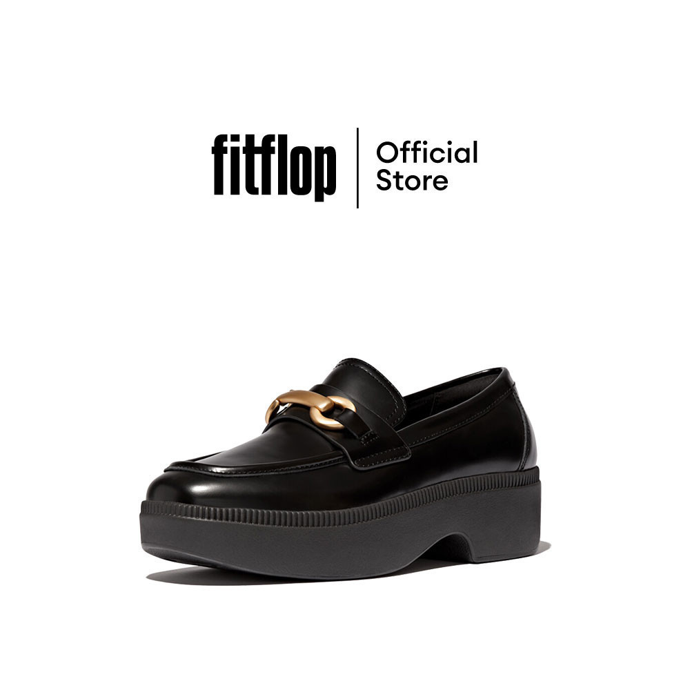 FITFLOP F-LUMA CHUNKY-SNAFFLE D/WEDGE รองเท้าโลฟเฟอร์ผู้หญิง รุ่น HY3-001 สี BLACK