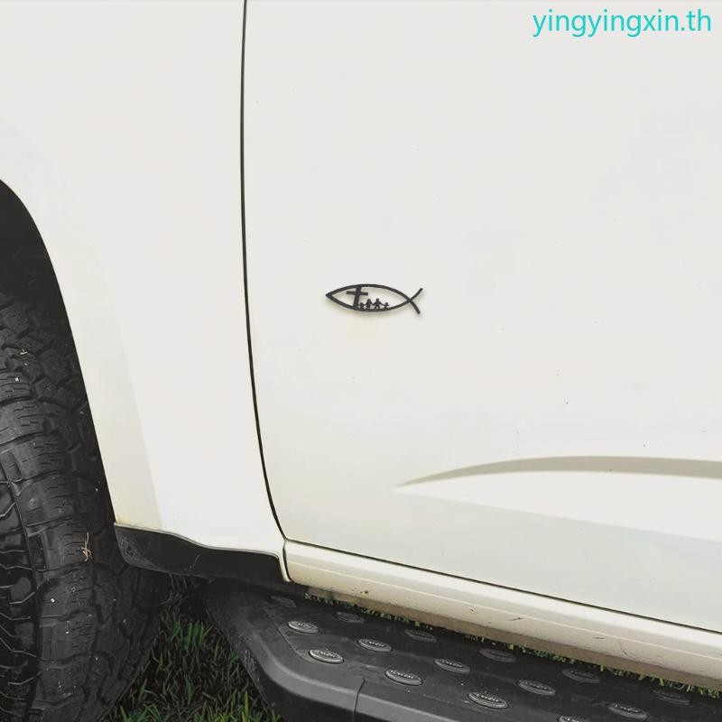 Yin Metal Decal Universal สําหรับรถยนต์หน้าต่างกันชนคริสเตียนปลาสัญลักษณ์สติกเกอร์