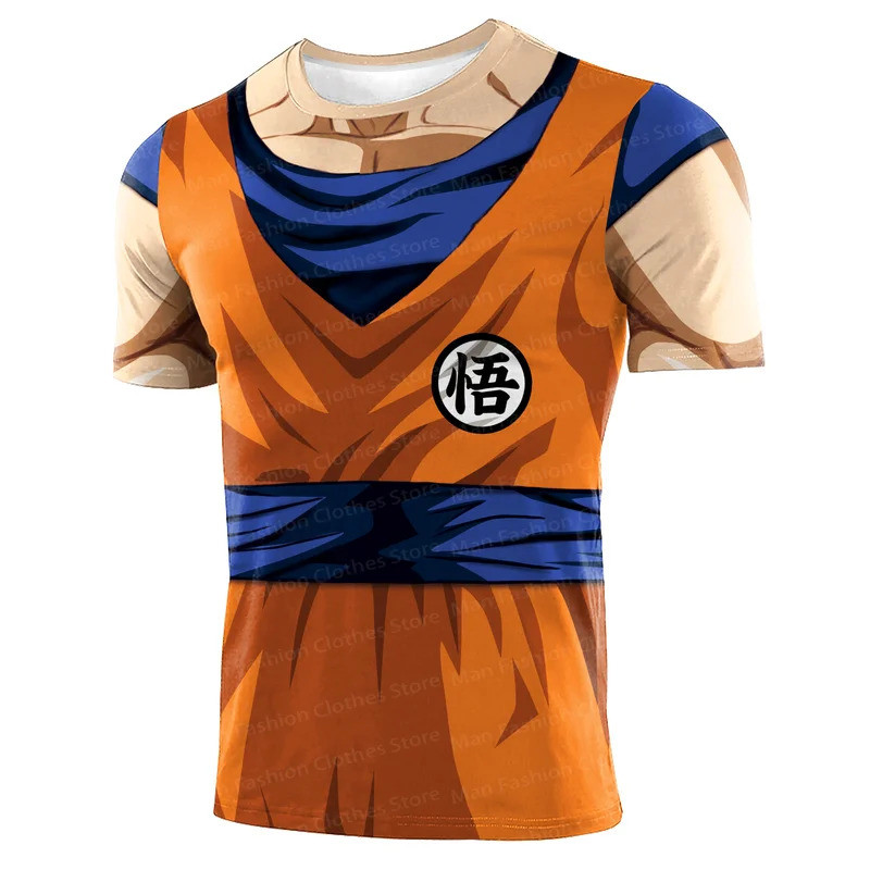 เสื้อยืด Zawaland Goku สำหรับเด็กชายและเด็กหญิง พิมพ์ 3D ชุดกีฬา Dragon Ball