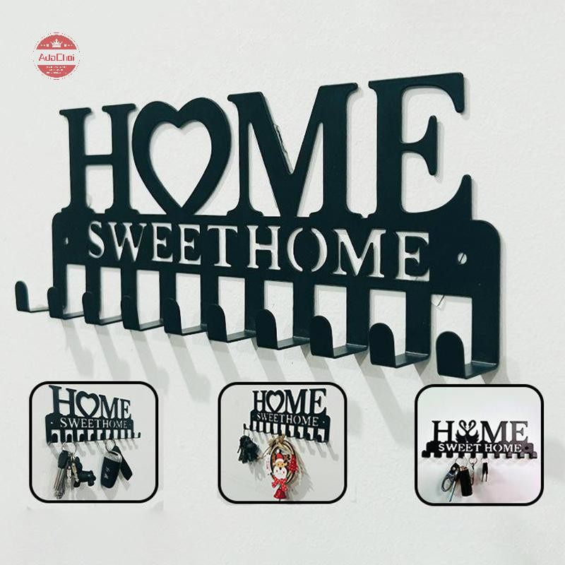 Adachoi 1PC ติดผนัง Sweet Home ตกแต่ง Key Holder, Key Wall Hook, Creative Key Holder สําหรับประตูด้า