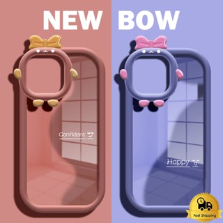 เคสโทรศัพท์คู่สำหรับไอโฟน 11 12 13 14 15 Pro Max XR 7 6 8 Plus X XS MAX มั่นใจ มีความสุข ธนูใหม่เลนส์สร้างสรรค์เคสมือถือ