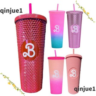 Printli แก้วน้ํา พร้อมหลอดดูด สีชมพู สําหรับตุ๊กตาบาร์บี้ งานปาร์ตี้