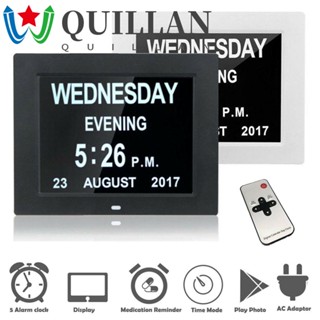 Quillan นาฬิกาปลุกดิจิทัล หน้าจอ LCD ขนาดใหญ่ สําหรับวันปี เดือน