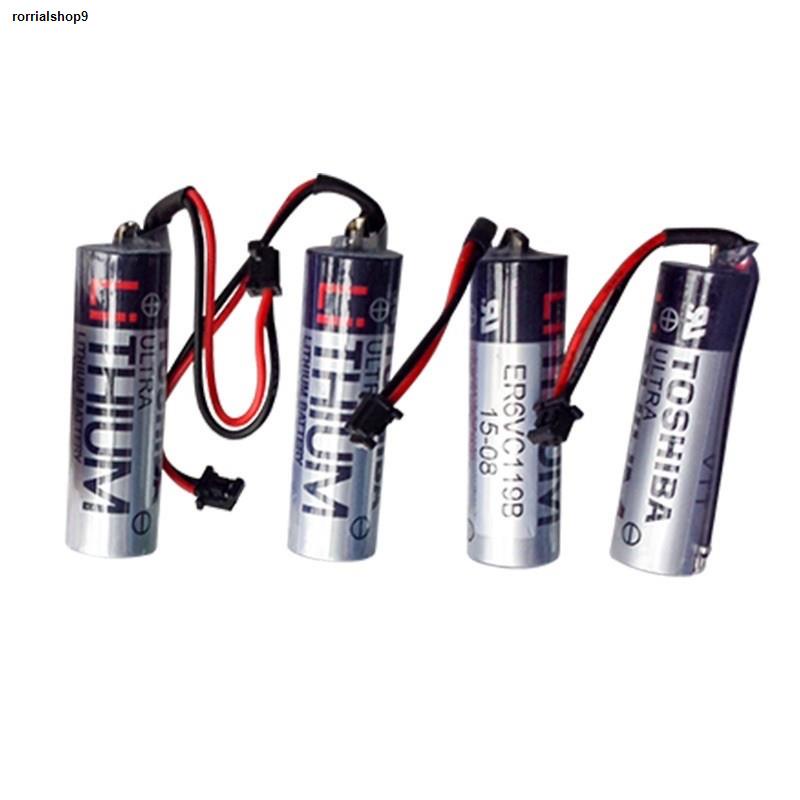 แพ็คละ 2ชิ้น 10ชิ้น Toshiba ER6V/3.6V 2400mAh รุ่นเเจ็คดำเล็กแบตเตอรี่ลิเธียม PLC Industrial Battery