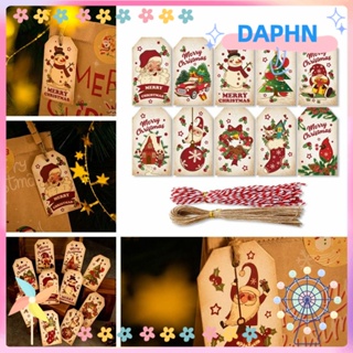 Daphs จี้การ์ดอวยพรคริสต์มาส ซานตาคลอส สโนว์แมน แฮนด์เมด DIY สําหรับแขวนตกแต่งบ้าน 50 100 150 ชิ้น