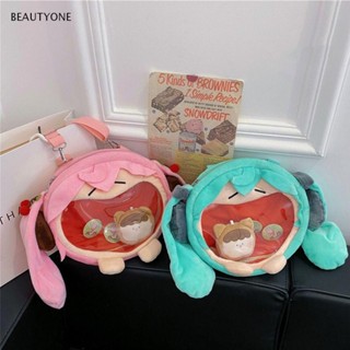 Topbeauty Hatsune Miku กระเป๋าเป้สะพายหลัง กระเป๋าสะพายไหล่ ผ้ากํามะหยี่ขนนิ่ม ขนาดใหญ่ จุของได้เยอะ สไตล์ฮาราจูกุ สําหรับผู้หญิง