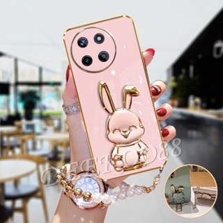 เคสมือถือ แบบนิ่ม ลายการ์ตูนกระต่ายน่ารัก 3D พร้อมสายคล้อง สําหรับ Realme11 RealmeC51 Realme 11 C51 NFC 4G 5G 2023