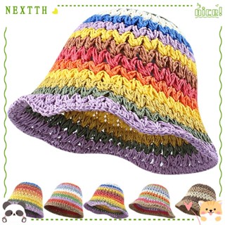 Nextth หมวกบักเก็ต กันแดด สีรุ้ง แฟชั่นฤดูร้อน สําหรับผู้หญิง