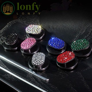 Lonfy 4 ชิ้น ที่จัดระเบียบเบาะหลัง, ตะขอรถ อเนกประสงค์ แข็งแรง, เพชรวิบวับ ทนทาน สากล ที่แขวนรถ ที่เก็บของในรถ