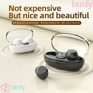 Lanfy T62 ชุดหูฟังบลูทูธไร้สาย 5.3 T62 หน้าจอดิจิทัล HD ควบคุมด้วยการสัมผัส สําหรับเล่นกีฬา