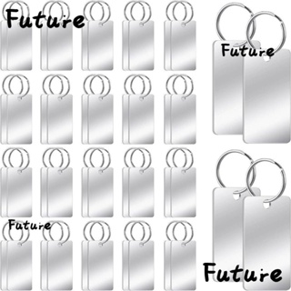 Future ป้ายแท็กเปล่า สเตนเลส ทรงสี่เหลี่ยมผืนผ้า สีเงิน สําหรับทําเครื่องประดับ สุนัข