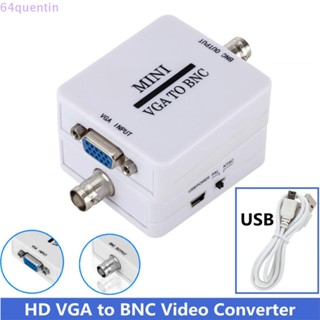 Quentin ตัวแปลงวิดีโอ Mini HD VGA เป็น BNC กล่องแปลง VGA เป็น BNC สายเคเบิล USB ขนาดเล็ก อินพุต VGA เอาต์พุต BNC HDTV มอนิเตอร์