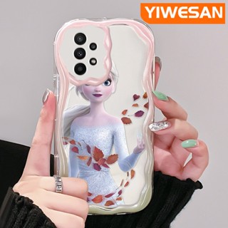 เคสโทรศัพท์มือถือ ซิลิโคนนิ่ม ใส กันกระแทก ลายการ์ตูนเอลซ่าน่ารัก สีครีม สําหรับ Samsung galaxy A22 4G A22 5G M22 A21s A23 A24