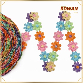 Rowans แผ่นแพทช์ผ้าไม่ทอ ปักลายดอกเดซี่ DIY อุปกรณ์เสริม สําหรับตกแต่งหมวก