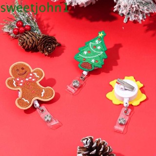 Sweetjohn ป้ายชื่อ ลายซานตาคลอส กวาง ต้นคริสต์มาส น่ารัก พับเก็บได้ สําหรับหมอ พยาบาล คุ้กกี้ ใช้ในโรงพยาบาล