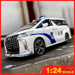 Klt โมเดลรถยนต์ตํารวจ 1:24 Toyota Alphard โลหะผสม ของเล่นสําหรับเด็ก