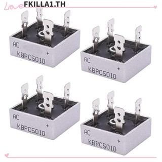Faccfki วงจรเรียงกระแสเต็มคลื่นแบบเฟสเดียว สะพานสี่เหลี่ยม 50A AC เป็น DC เฟสเดียว 1000V KBPC5010 4 ชิ้น