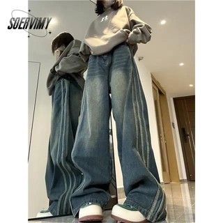 SOERVIMY  กางเกงขายาว กางเกงยีสน์ผู้หญิง ทรงหลวม ๆ ตรง Retro Hip Hop Pants 2023 NEW Style  สวย Trendy สวยงาม High quality A27L0F9 36Z230909