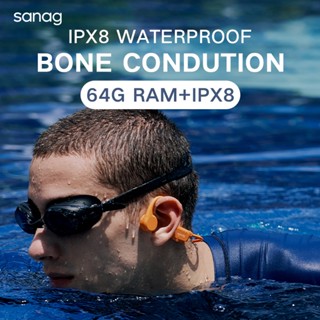 Sanag B60 pro หูฟังบลูทูธไร้สาย IPX8 5.3 64GB MP3 สําหรับว่ายน้ํา