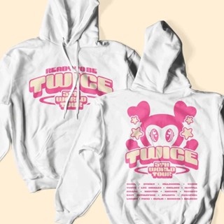 Twice 5Th World Tour เสื้อกันหนาวลําลอง มีฮู้ด ทรงหลวม สไตล์เกาหลี ฮาราจูกุ พลัสไซซ์ แฟชั่นฤดูใบไม้ผลิ และฤดูใบไม้ร่วง สําหรับผู้ชาย และผู้หญิง