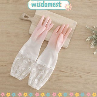 Wisdomest ถุงมือยาง แบบหนา ทนทาน สําหรับขัดล้างจาน