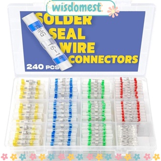 Wisdomest ตัวเชื่อมต่อสายไฟ เกรดเรือ 5 สี 240 ชิ้น พร้อมกล่องเก็บ 5 ขนาด