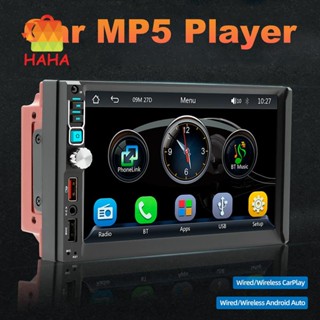 เครื่องเล่น MP5 วิทยุ FM USB HD บลูทูธ หน้าจอสัมผัส 2Din 7 นิ้ว สําหรับ Apple Carplay