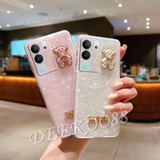 ใหม่ เคสโทรศัพท์มือถือแบบนิ่ม TPU แต่งเลื่อม ลายหมีน่ารัก แฟชั่น สําหรับ VIVO V29 V27 V27e Y78 Y27 Y36 Y02 Y02T Y02A X90 Pro 5G 4G 2023