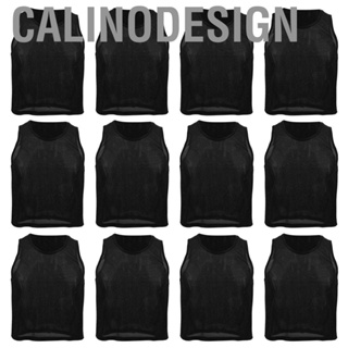 Calinodesign 12Pcs Small Mesh Breathable Children  Training Exercise Vest Black