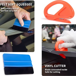 JOY Motor 8 Pcs Car Wrap Film Squeegee Scraper Tool Vehicle Glass Protective Wrapping Cutters Installing