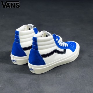 Sp2-230904 Wan33ce Sk8-hi Vault Og Vulcanized รองเท้าผ้าใบลําลอง ข้อสูง สีฟ้า สีขาว เหมาะกับการวิ่ง เล่นบาสเก็ตบอล