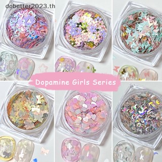 [DB] สติกเกอร์กลิตเตอร์ เลื่อม หลากสี สําหรับตกแต่งเล็บ DIY [พร้อมส่ง]