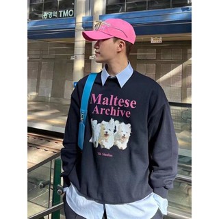 Waikei Maltese เสื้อกันหนาวลําลอง ทรงหลวม สไตล์เกาหลี สําหรับผู้หญิง