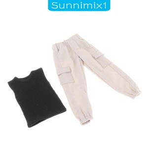 [Sunnimix1] เสื้อกล้าม กางเกงคาร์โก้ สเกล 1/12 สําหรับผู้ชาย 6 นิ้ว