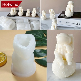 Hotwind แม่พิมพ์ซิลิโคนเรซิ่น รูปดวงจันทร์ นักบินอวกาศ 3D สําหรับทําเทียน สบู่ อโรมา เทียนหอม พลาสเตอร์ขี้ผึ้ง B1U4