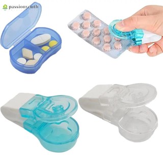 Portable Medicine Cutter Anti Pollution Pill Tablet Splitter Non Contact Medicine Storage Box Pill Tablet Crusher for Old People