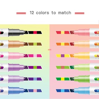 Seng ไฮไลท์ 12 สี พร้อมกล่อง แห้งเร็ว ไร้สารพิษ สําหรับเด็กนักเรียน