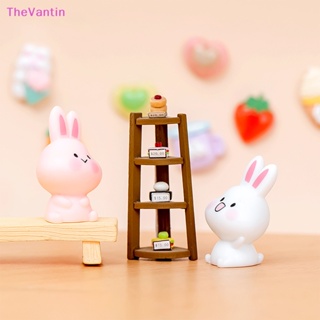 Thevantin ฟิกเกอร์เรซิ่น รูปการ์ตูนกระต่ายน่ารัก ขนาดเล็ก สําหรับตกแต่งบ้าน