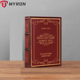 Myron Hide-a-Spare-Key กล่องเก็บหนังสือไม้ รักษาความปลอดภัย สีแดง