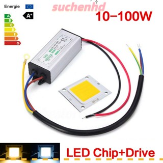 Suchenhd ชิปไฟ LED COB สีขาวอบอุ่น AC 85-265V พร้อมไดรเวอร์พาวเวอร์ซัพพลาย