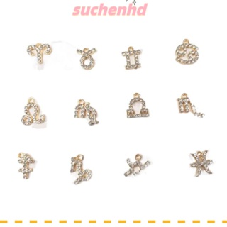 Suchenhd จี้รูปราศีสิบสองราศี สีทอง สําหรับทําเครื่องประดับ สร้อยข้อมือ 24 ชิ้น